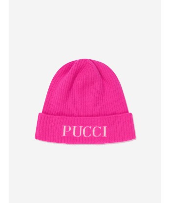 Pucci Girls Logo Beanie Hat in Pink Les magasins à Paris