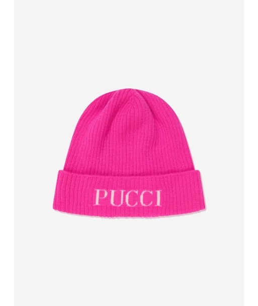 Pucci Girls Logo Beanie Hat in Pink Les magasins à Paris