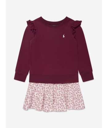 Ralph Lauren Girls Ruffle Sweater Dress in Red suggérées chez