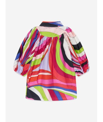 Pucci Girls Iride Print Dress in Multicolour en stock