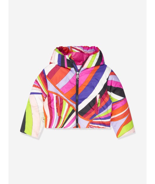 Pucci Girls Iride Print Puffer Jacket in Multicolour en linge