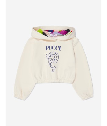 Pucci Girls Logo Hoodie in Ivory ouvre sa boutique