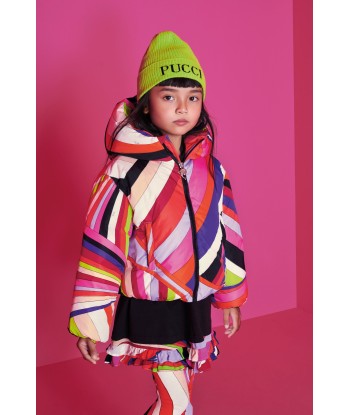 Pucci Girls Iride Print Puffer Jacket in Multicolour en linge