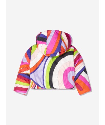 Pucci Girls Iride Print Puffer Jacket in Multicolour en linge