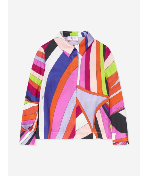 Pucci Girls Iride Print Blouse in Multicolour shop