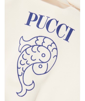 Pucci Girls Logo Hoodie in Ivory ouvre sa boutique