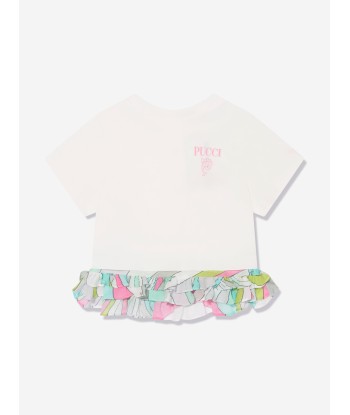 Pucci Baby Girls Logo T-Shirt in Ivory france