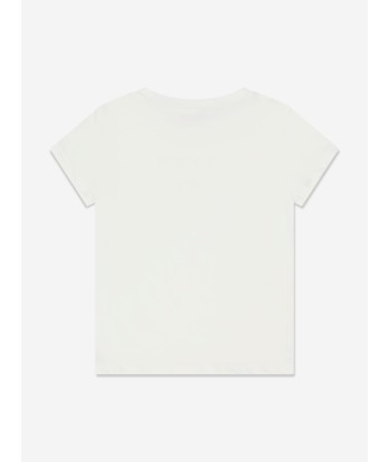 Pucci Girls Logo Print T-Shirt in Ivory france