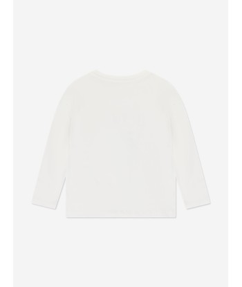 Pucci Girls Long Sleeve Logo T-Shirt in Ivory votre