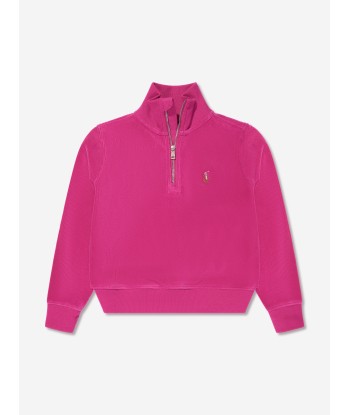 Ralph Lauren Girls Half Zip Sweatshirt in Pink Economisez 