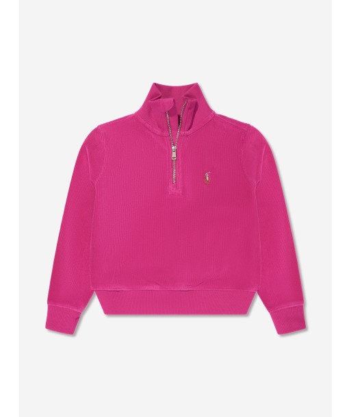 Ralph Lauren Girls Half Zip Sweatshirt in Pink Economisez 