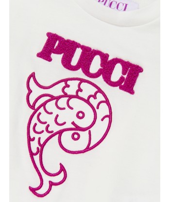 Pucci Baby Girls Logo T-Shirt in Ivory vous aussi creer 