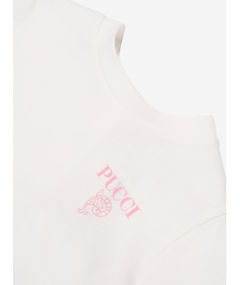 Pucci Baby Girls Logo T-Shirt in Ivory france