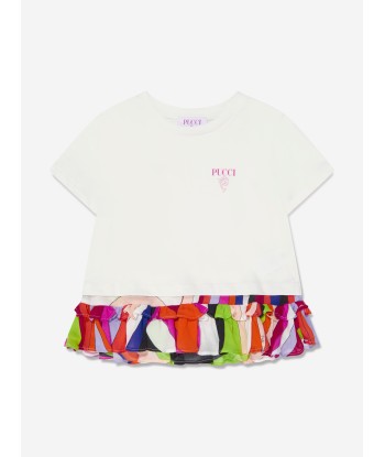 Pucci Girls Branded T-Shirt in Ivory Economisez 