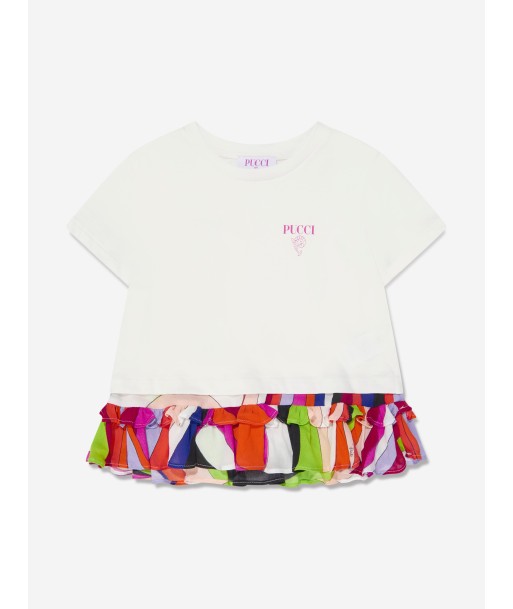 Pucci Girls Branded T-Shirt in Ivory Economisez 