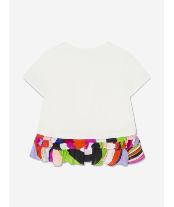 Pucci Girls Branded T-Shirt in Ivory Economisez 