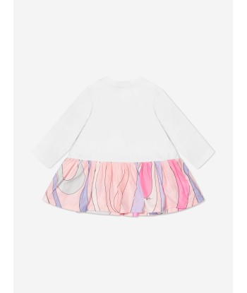 Pucci Baby Girls Marmo Jersey Dress in White s'inspire de l'anatomie humaine