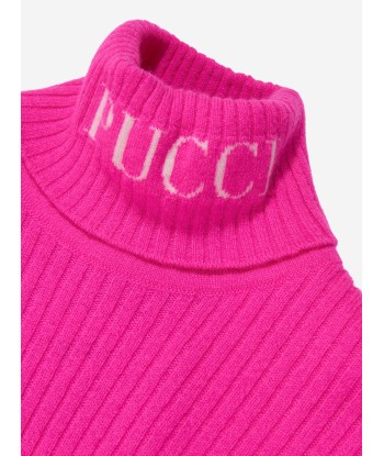 Pucci Girls Roll Neck Knitted Jumper in Pink Venez découvrir notre 