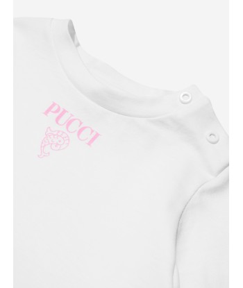 Pucci Baby Girls Marmo Jersey Dress in White s'inspire de l'anatomie humaine