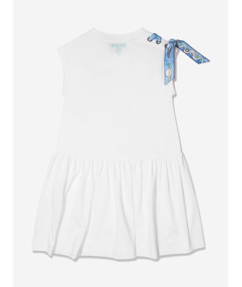 Pucci Girls Sleeveless Jersey Dress in White le des métaux précieux