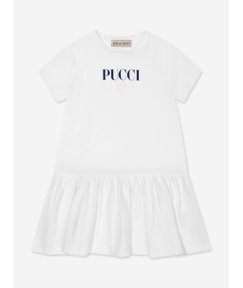 Pucci Girls Logo Jersey Dress in White les ligaments