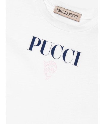 Pucci Girls Logo Jersey Dress in White les ligaments