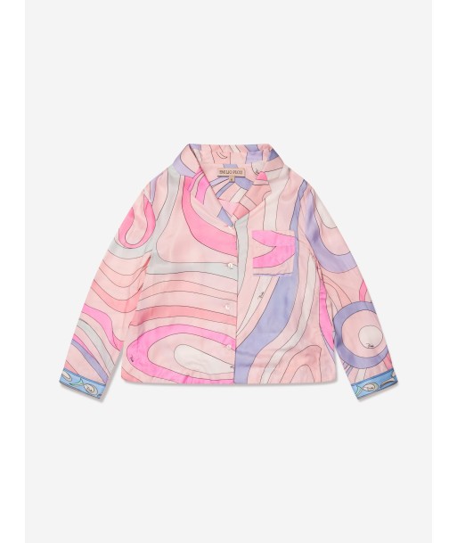 Pucci Girls Marmo Print Blouse in Pink l'achat 