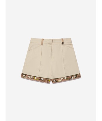 Pucci Girls Marmo Print Shorts in Cream chez Cornerstreet bien 