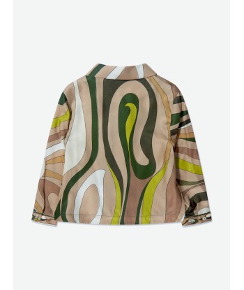 Pucci Girls Marmo Print Blouse in Green le des métaux précieux