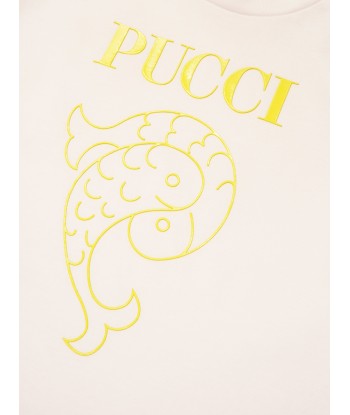 Pucci Girls Fish Logo T-Shirt in Ivory de l' environnement