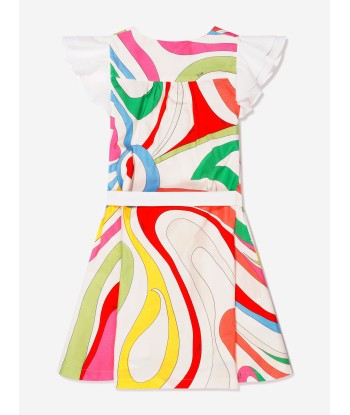 Pucci Girls Marmo Print Belted Dress in Multicolour pour bénéficier 