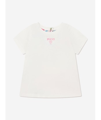 Pucci Girls Marmo Long Sleeve T-Shirt in Ivory le concept de la Pate a emporter 