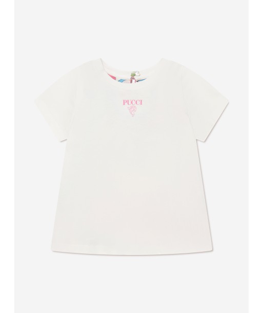 Pucci Girls Marmo Long Sleeve T-Shirt in Ivory le concept de la Pate a emporter 