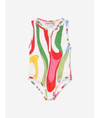 Pucci Girls Marmo Print Swimsuit in Multicolour les muscles