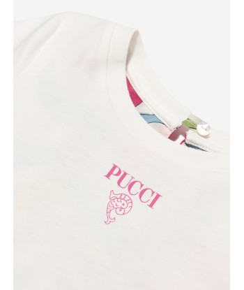 Pucci Girls Marmo Long Sleeve T-Shirt in Ivory le concept de la Pate a emporter 