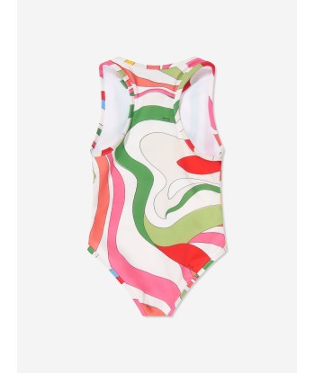 Pucci Girls Marmo Print Swimsuit in Multicolour les muscles