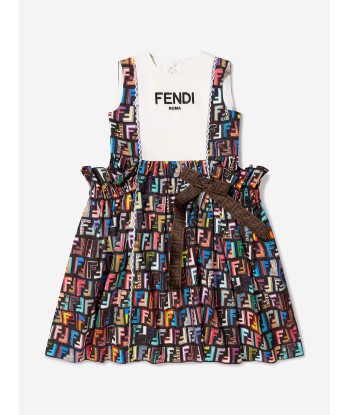 Fendi Girls FF Logo Print Dress À commander