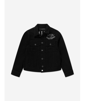 Amiri Kids Arts District Trucker Jacket in Black est présent 