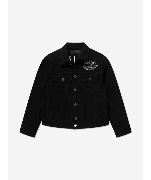 Amiri Kids Arts District Trucker Jacket in Black est présent 