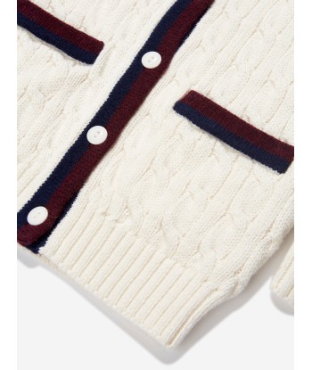 Ralph Lauren Girls Cricket Cardigan in Ivory Paris Déstockage Promo