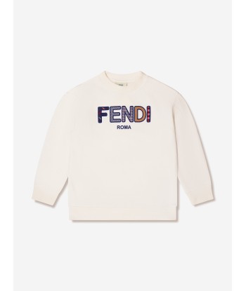 Fendi Kids Logo-embroidered Sweatshirt brillant des détails fins