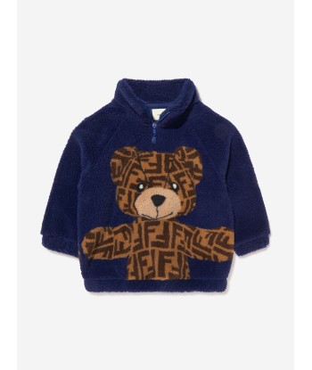 Fendi Kids Teddy Half-zip Sweatshirt pas cher