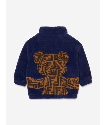 Fendi Kids Teddy Half-zip Sweatshirt pas cher