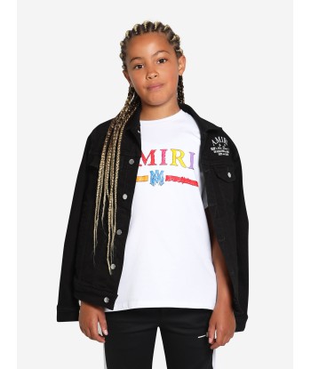 Amiri Kids Arts District Trucker Jacket in Black est présent 