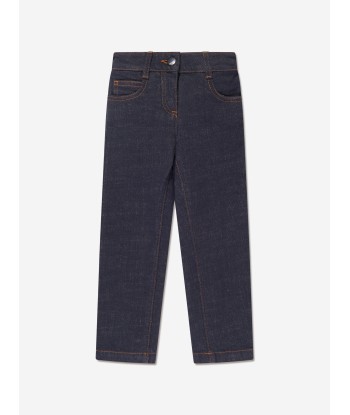 Fendi Girls Slim Fit Jeans in Blue soldes