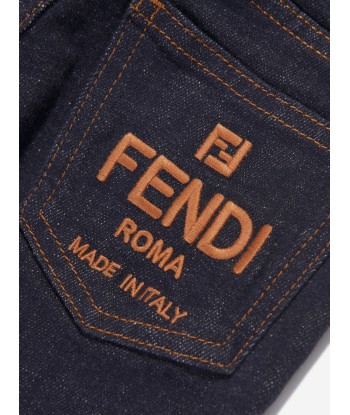 Fendi Girls Slim Fit Jeans in Blue soldes