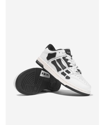 Amiri Kids Leather Skeleton Top Low Trainers in White destockage