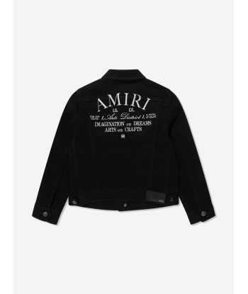 Amiri Kids Arts District Trucker Jacket in Black est présent 