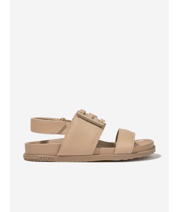 Fendi Kids FF Logo Sandals in Beige est présent 