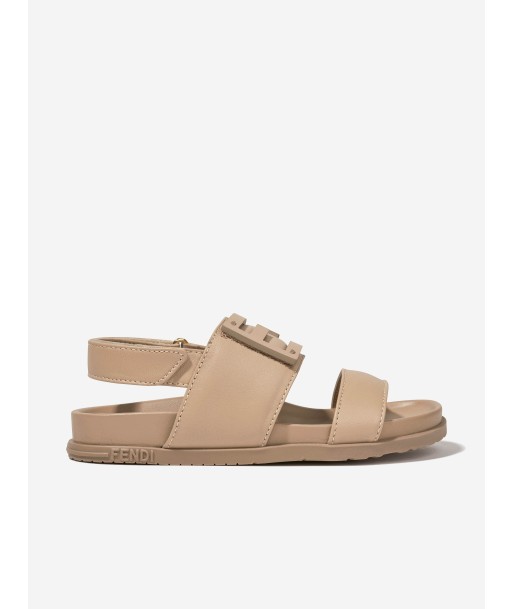 Fendi Kids FF Logo Sandals in Beige est présent 